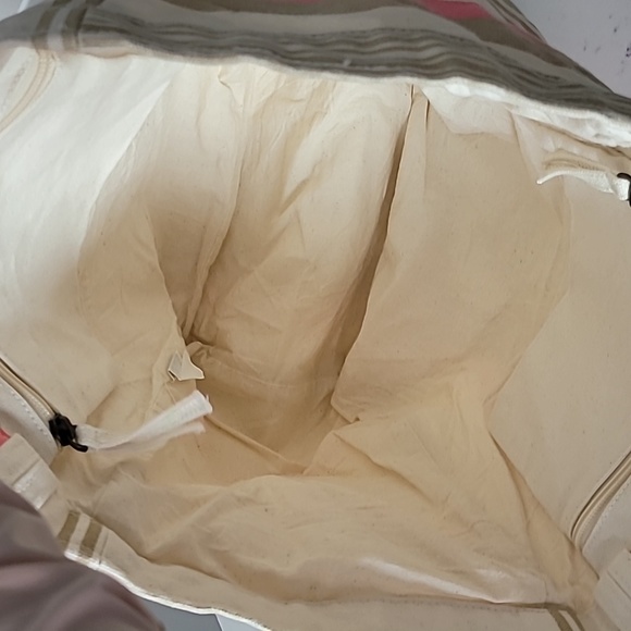 Aritzia stripped canvas tote NWT Beach Boho  Coastal - Picture 6 of 8